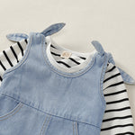 Load image into Gallery viewer, Baby Toddler Girls Fashion Striped T-shirt Jumpsuit 2 Packs Outfit

