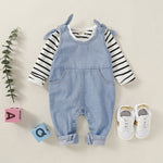 Load image into Gallery viewer, Baby Toddler Girls Fashion Striped T-shirt Jumpsuit 2 Packs Outfit
