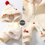 Load image into Gallery viewer, Baby Winter Onesie Christmas Velvet Long Sleeve Zipper Thickened Jumpsuit
