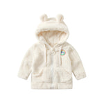 Load image into Gallery viewer, Baby Winter Velvet White Color Coat Hoodie Printing Outerwear
