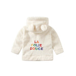 Load image into Gallery viewer, Baby Winter Velvet White Color Coat Hoodie Printing Outerwear
