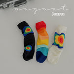Load image into Gallery viewer, Boys Grils Rainbow Free Size Mid-calf Socks 3-pack
