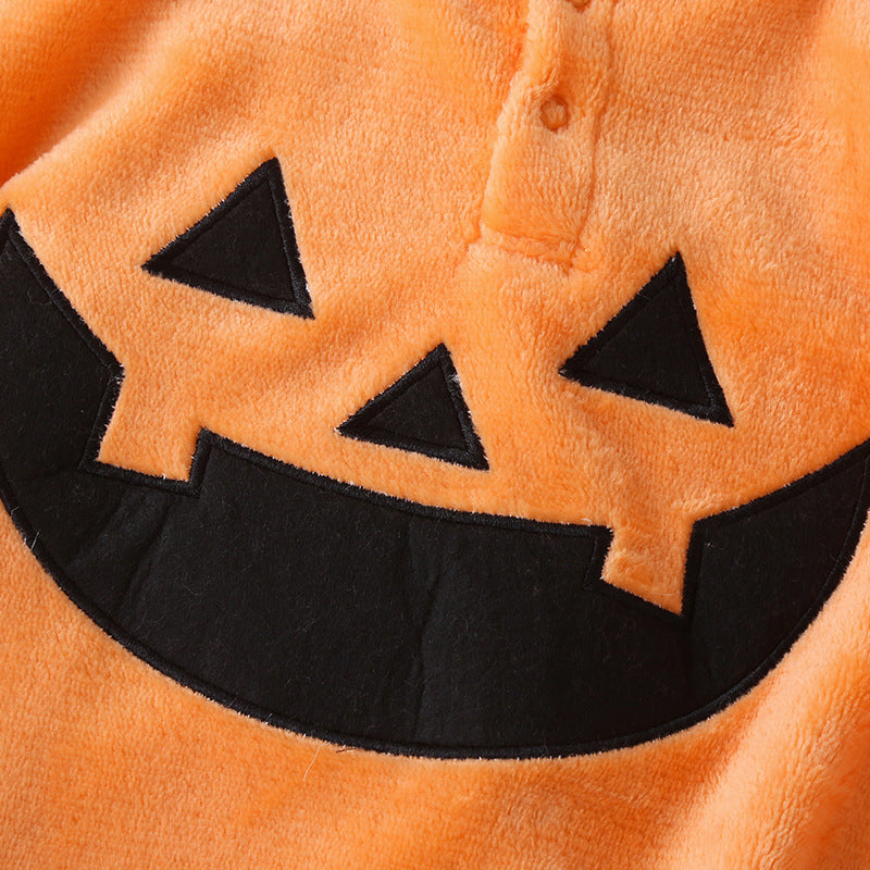 Halloween Pumpkin Costume for Kids Children Cosplay Party Clothes (Orange)
