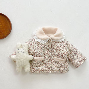 Infant Baby Toddler Winter Floral Warm Quilted Cotton Jacket For 0-3 Years