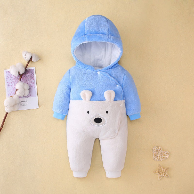 Infant Baby Winter Thick Bodysuits Long Sleeves Romper