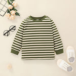 Load image into Gallery viewer, Toddler Baby  Boy Fall and Winter Outfits Solid Color Stripe Long Sleeve Tops Pants Outfits

