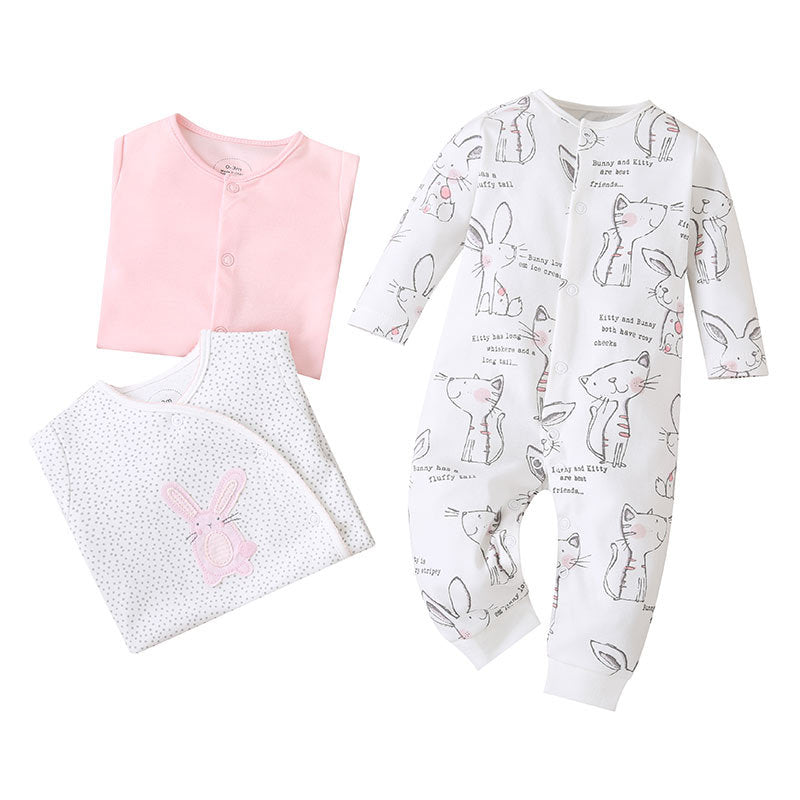 Newborn Unisex Baby Clothes One Piece Outfit, Baby Girl Boy Long Sleeve Jumpsuit One Piece Romper Bodysuit, 3 packs sets