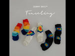 Load and play video in Gallery viewer, Boys Grils Rainbow Free Size Mid-calf Socks 3-pack
